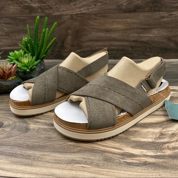 NIB Toms Marisa Cross Strap Slingback Flat Sandal - Picture 8 of 13